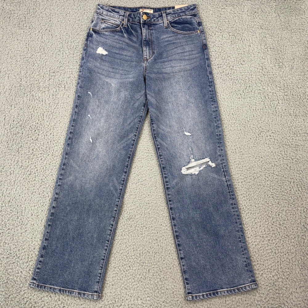 KUT from the Kloth Jeans Womens 6 Sienna High Rise Wide Leg Distressed Denim NWT